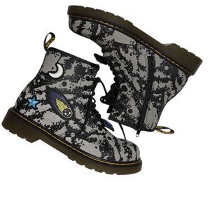 Dr. Martens Junior 1460 Space Hydro Leather Lace Up Boots Youth Size 3